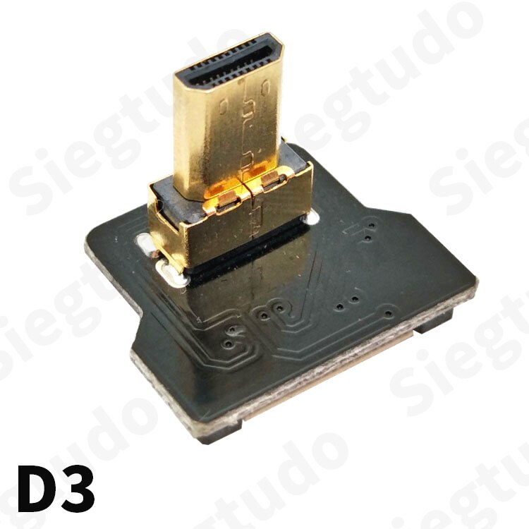 FPV Micro Mini HDMI 90 Degree Angled Adapter FPC Flat Cable Pitch 20pin Plug Connector: D3 Adapter