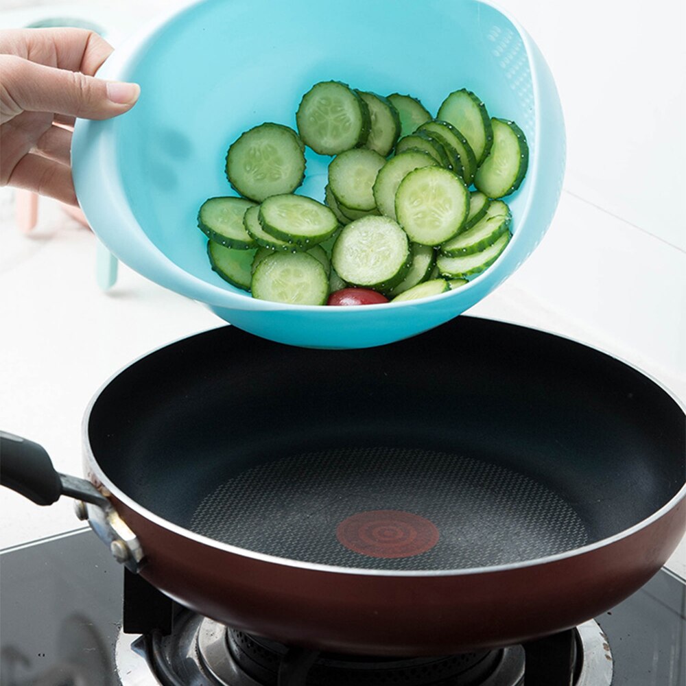 Peas Filter Food Grade Plastic Rijst Wassen Filter Afvoer Opslag Dik En Duurzaam Groen Roze Filter Cleaning Tool