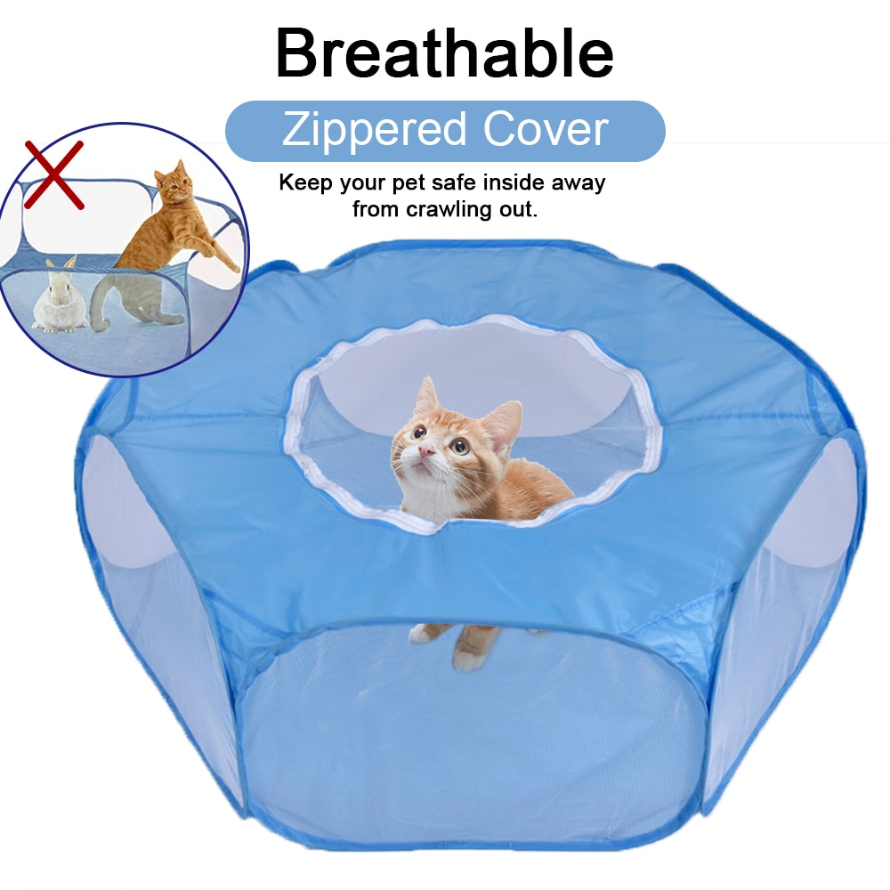 Pet Box Draagbare Open Indoor Outdoor Klein Dier Kooi Tent Met Rits Cover Tuin Spel Speeltuin Hek Dierbenodigdheden