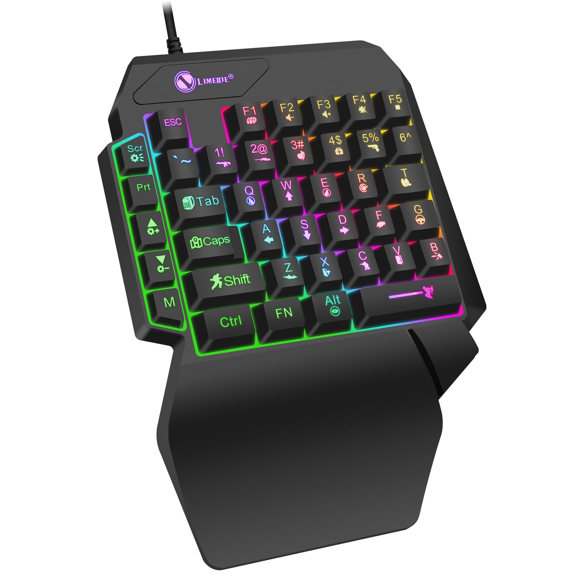 Gaming Keyboard Single Hand Mini Usb Ultra-slim Wired 35keys One Handedly Backlight Keyboard for Laptop Desktop PC Smartphone