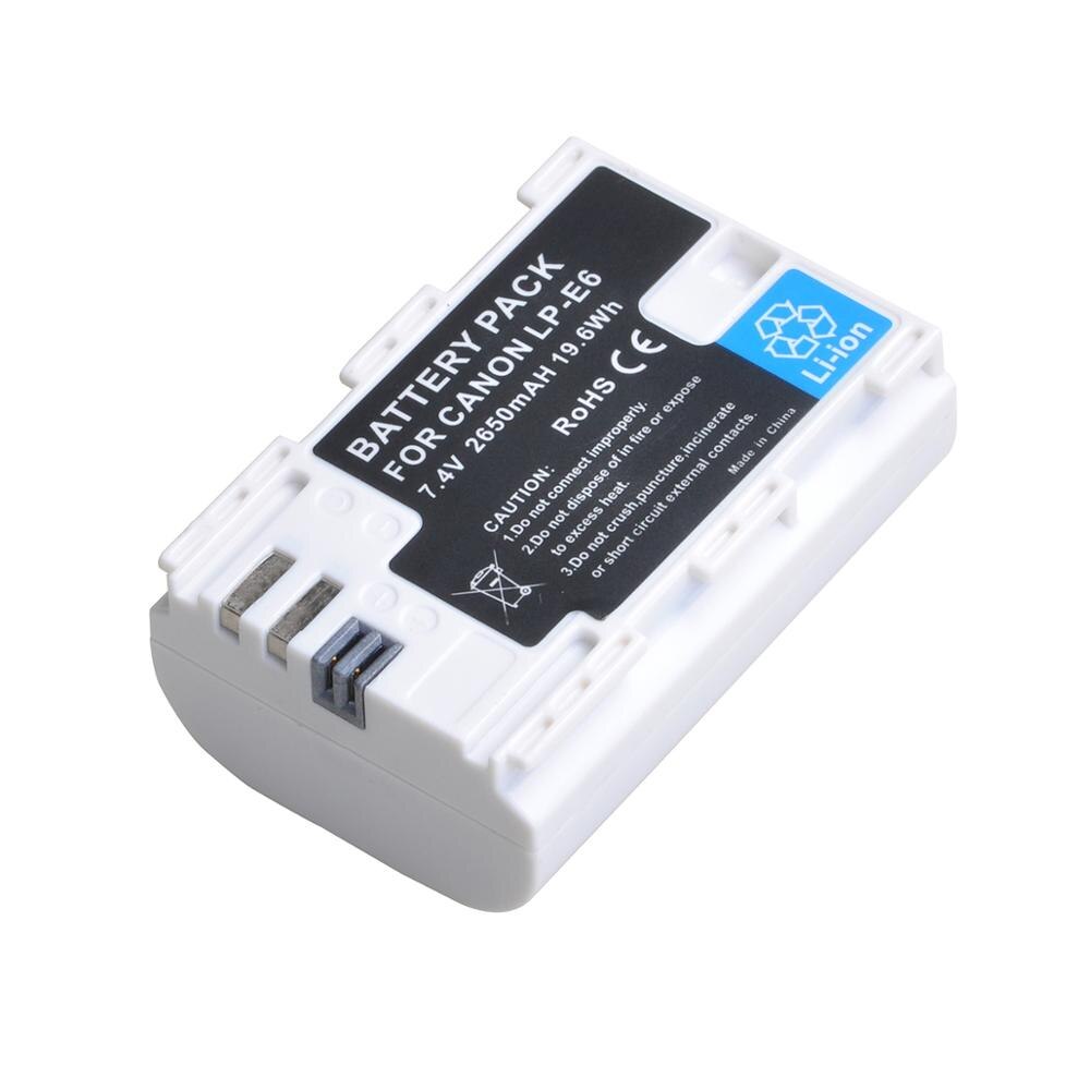 4x 2650 mah lp -e6 lp e6 lp-e6n akku canon eos 5d mark ii/iii/iv, eos 5ds, 5ds r, eos 6d, 6d mark ii, eos 7d, 7d mark ii: 1pc