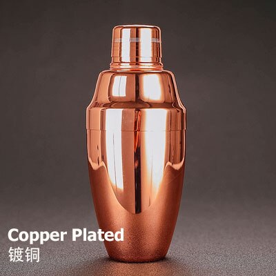 Japansk stil 500ml rustfrit stål 3- stykke cocktail shaker bar shaker skomager shaker bar værktøjer: Kobberbelagt