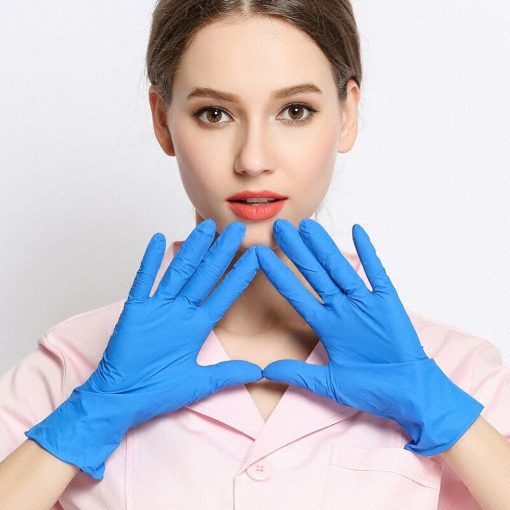 100 stuks nitril handschoenen blauw, waterdicht, allergievrij, wegwerphandschoenen voor de veiligheid van monteurs, laboratoriumkeukens