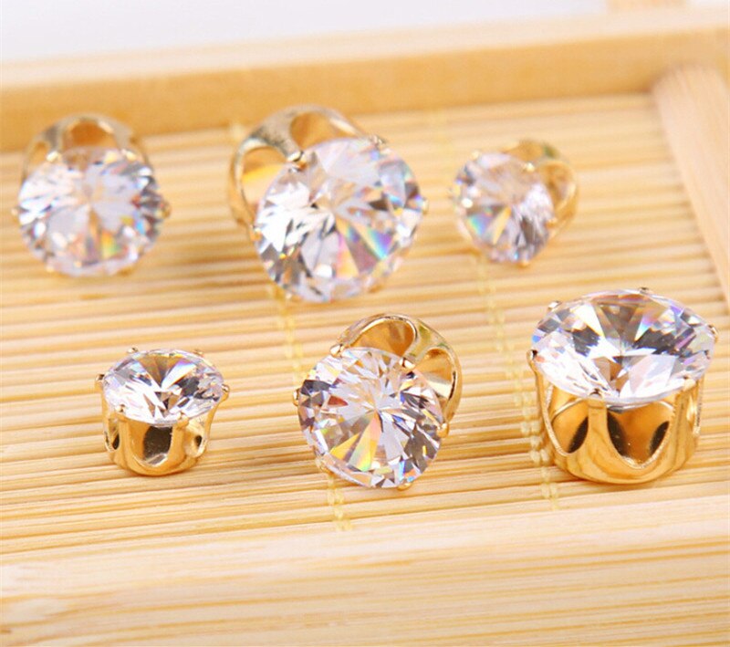 6mm 8mm 100 stks Naaien Clear Zirkoon Kristallen Klauw Steentjes Bridal Crystal Applicaties Naaien Op Stenen Platte Achterkant strass Voor Jurk