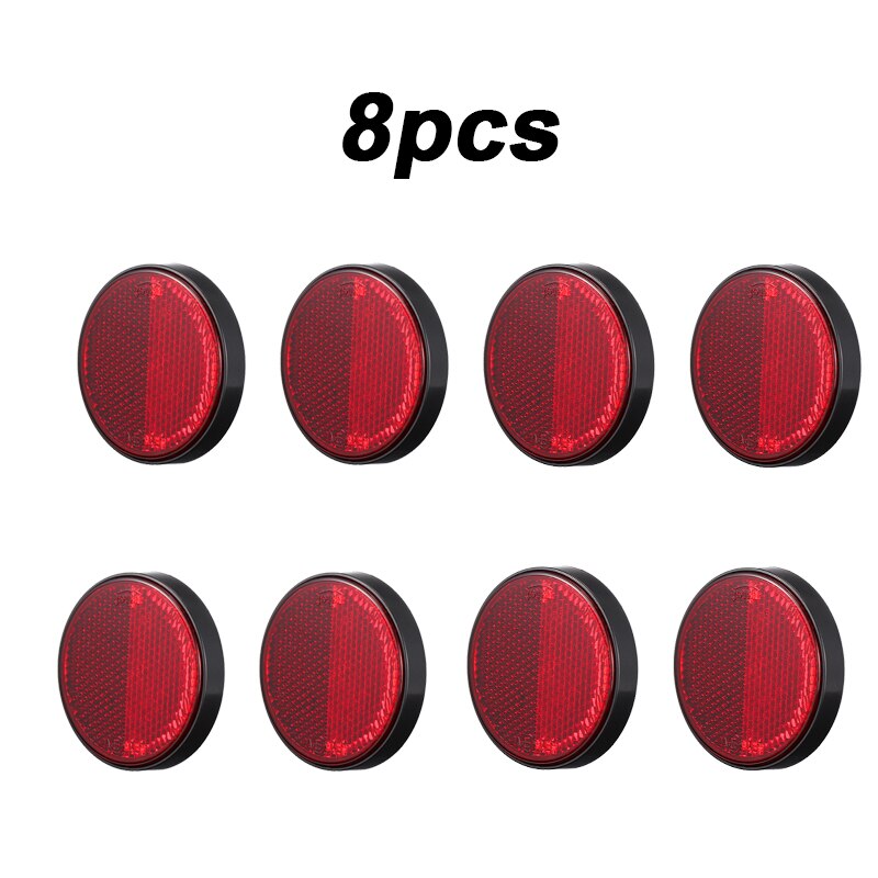 10Pcs Ronde Reflectoren Rood Camper Trailer Universele Motorfiets Rv Caravan Auto Vrachtwagens Side Mark Achter/Tail/Signaal accessoires: 8pcs