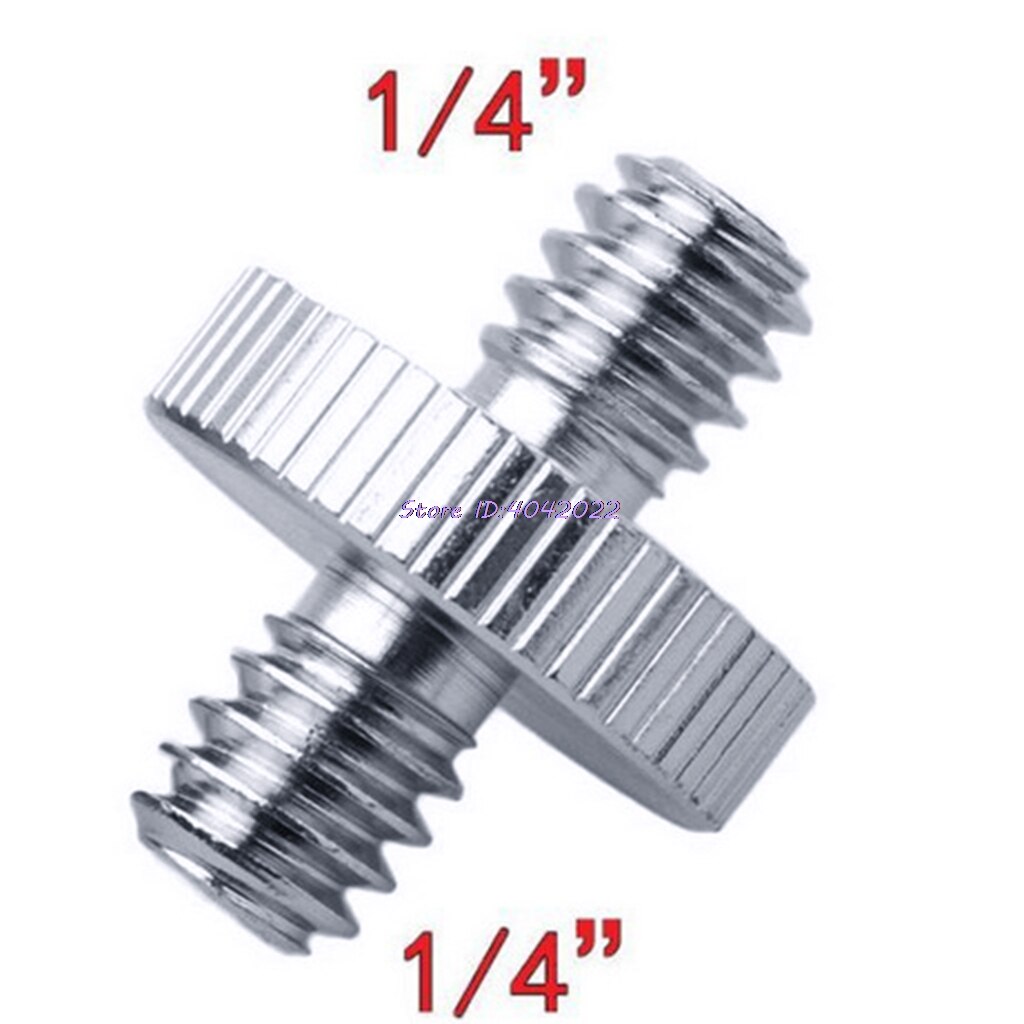 Adaptador convertidor de rosca de tornillo macho de doble cabeza de 1/4 "para rótula de trípode de cámara