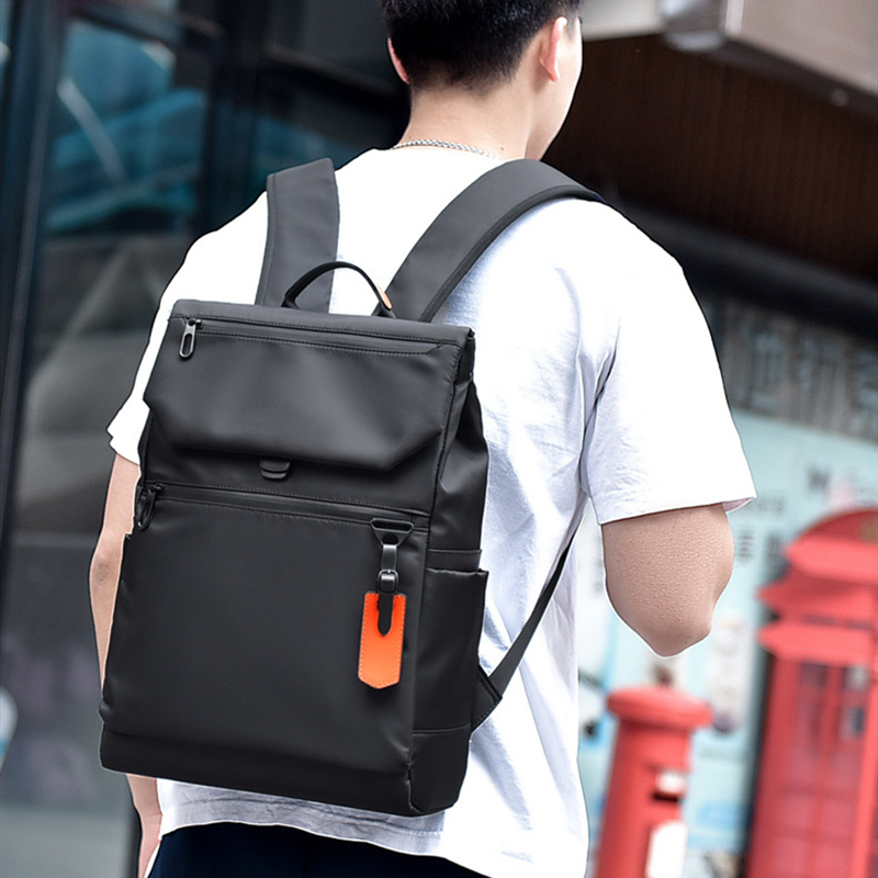 Wasserdichter nylon-laptop-rucksack für #39 , schwarz, ideal für geschäftsreisen und den urbanen stil, mit usb-ladefunktion
