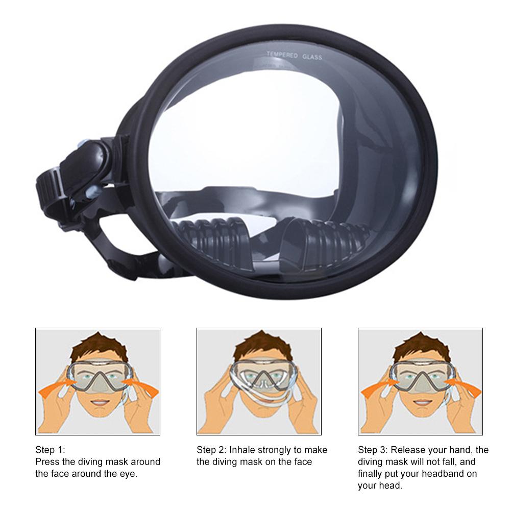 Panoramic Wide View Diving Mask Durable Aquatics Scuba Diving Snorkeling Frameless Mask Tempered Glass Diving Goggle Mask