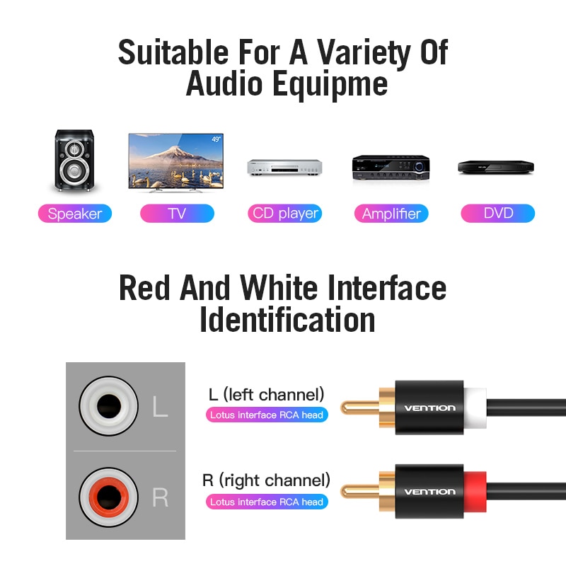 Ventie 2RCA Om 2RCA Audio Kabel Man Op Man 2RCA 1 M 2 M 3 M Kabel Voor Home Theater dvd Vcd Versterker Vergulde Audio Kabel
