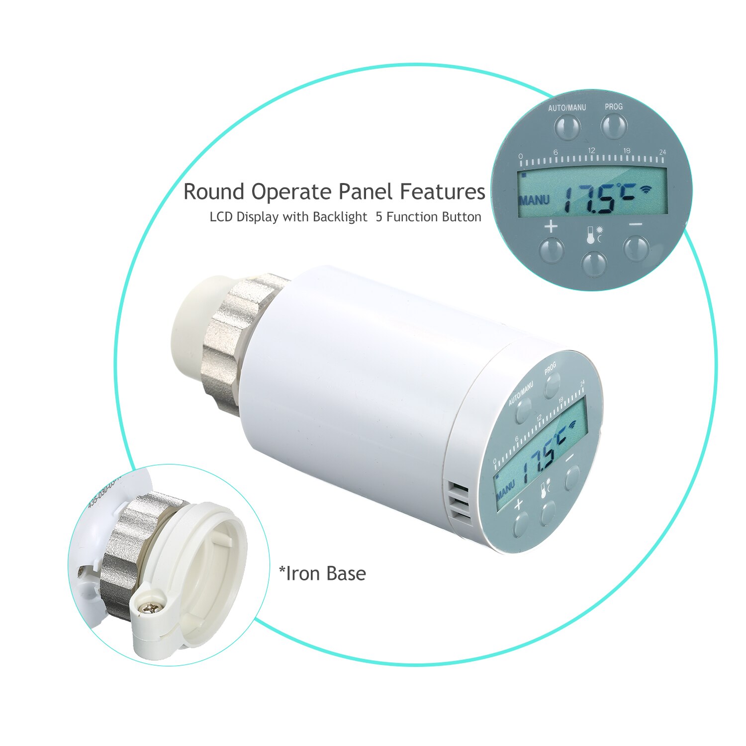 Termostato inteligente controlador de temperatura calefacción y TRV precisa Válvula de radiador termostática Control remoto por voz programable