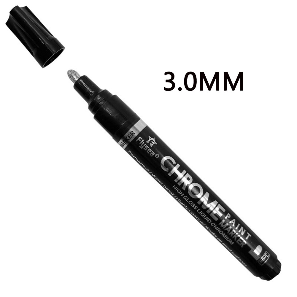 Nestepeili kromi tussikynä 0.7/1/3mm kärjellä peiliheijastus kyltti kynä soomth kirjoitus maali tussit kynä toimistotarvikkeet: 3.0mm