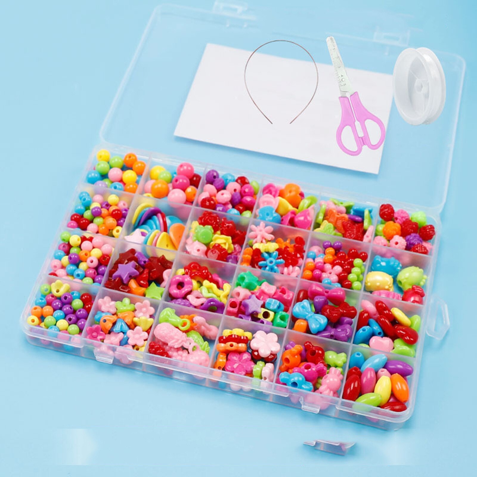 1 Set Acrylic DIY Handmade Beaded Kits For Girls Bracelet Necklace DIY Jewelry Making Craft Cute Heart Materials Accessories: 10