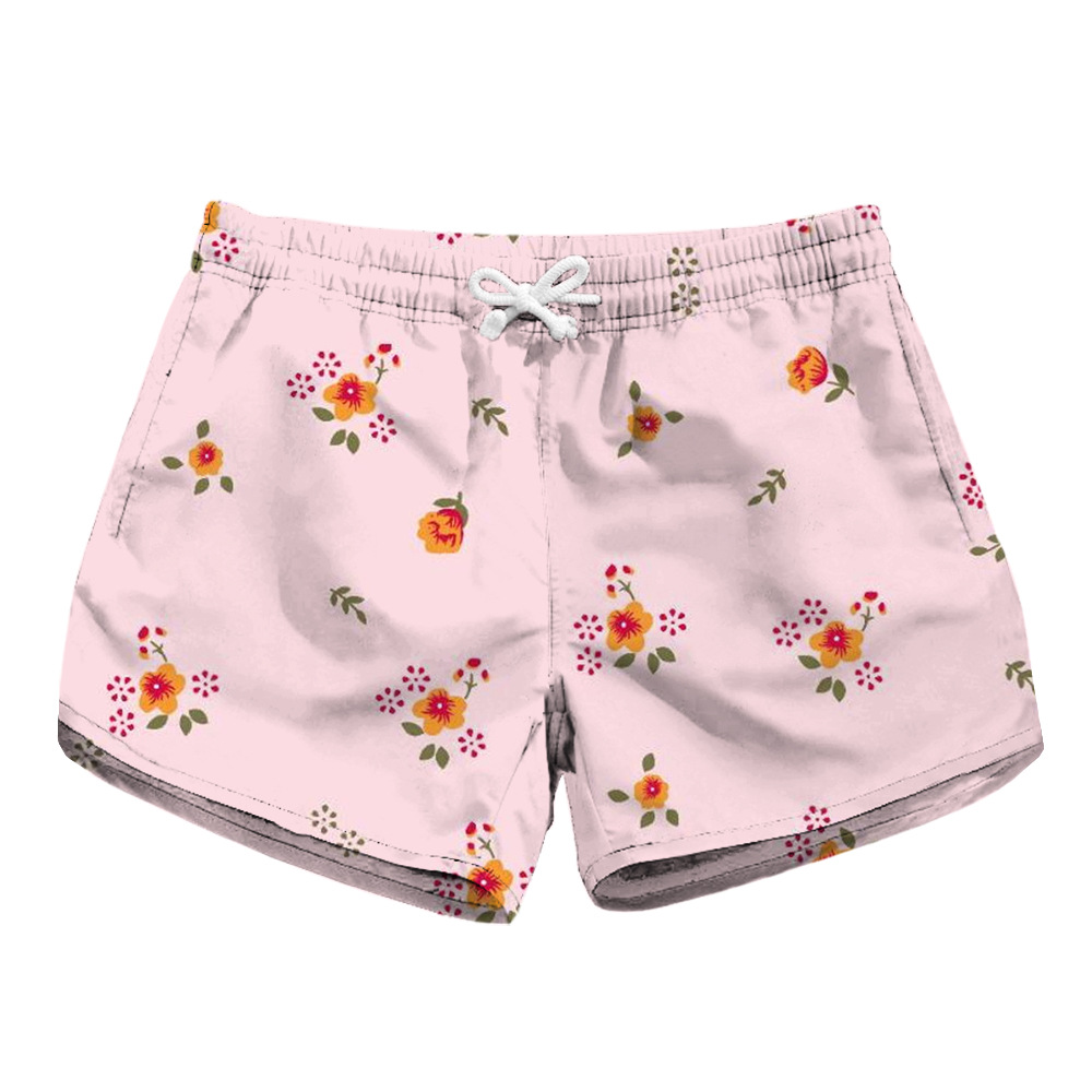 Pantalones cortos de playa para mujer, Shorts deportivos con estampado 3D de flores, de secado rápido, para surfear, nadar, bañadores femeninos de tabla de Surf con bolsillo