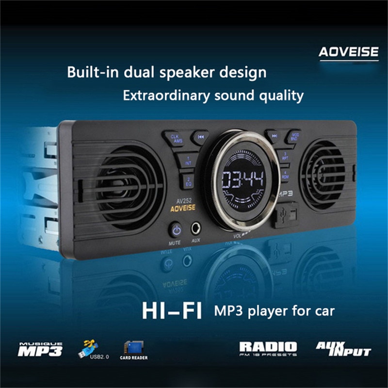 Digital Car MP3/USB/SD Music Player Stereo Hi-Fi In-dash Bluetooth Double Speaker LCD Display FM Radio