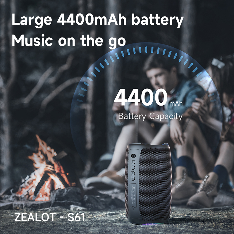 Altavoz Bluetooth ZEALOT-S61, con protección impermeable IPX6 y sonido de graves al aire libre para fiestas en el patio trasero y en la playa, altavoz de 10W