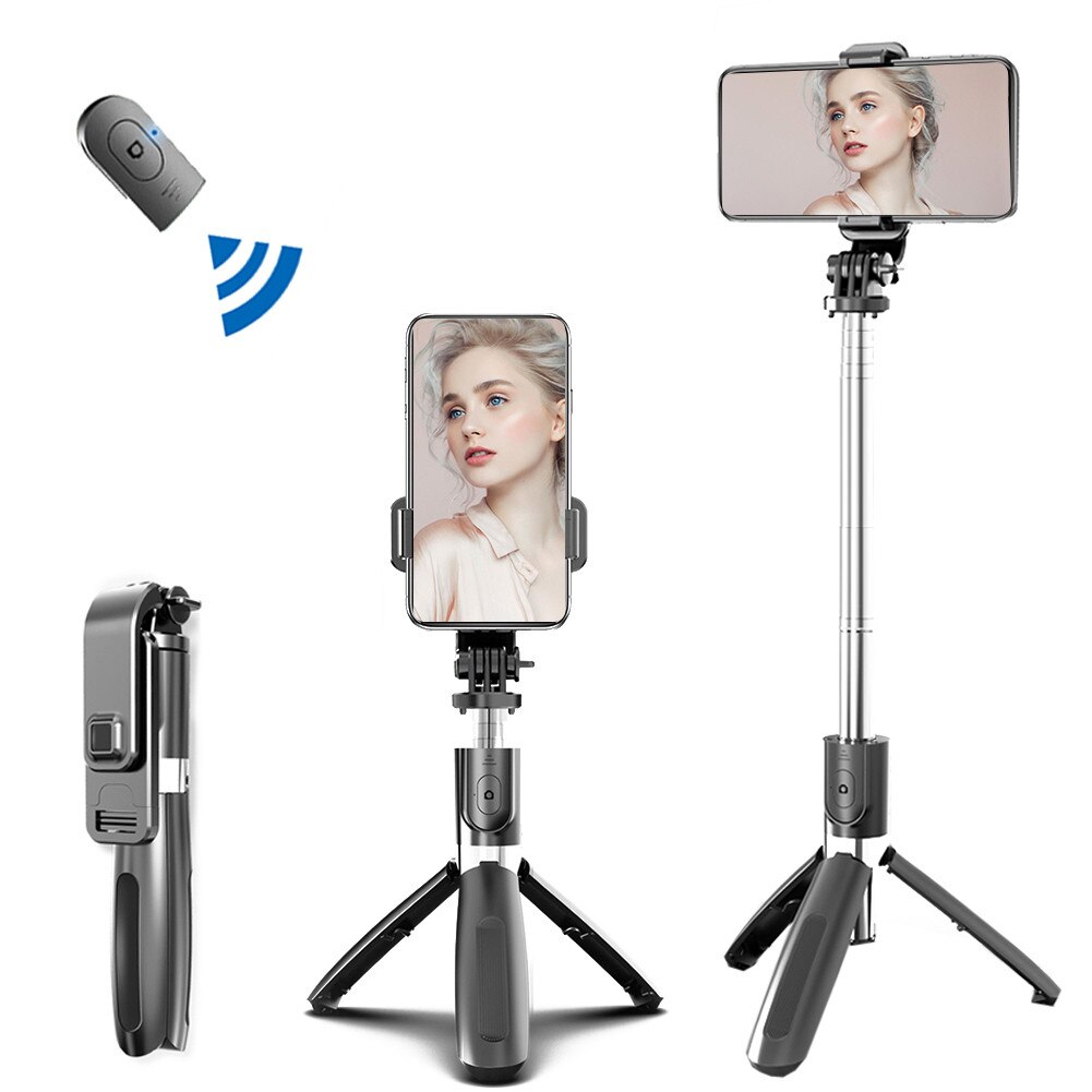 Bluetooth Selfie Stick Tripod - 100cm Extendable Handheld Monopod with Remote Shutter - Mini Tripod for iPhone Android: Default Title