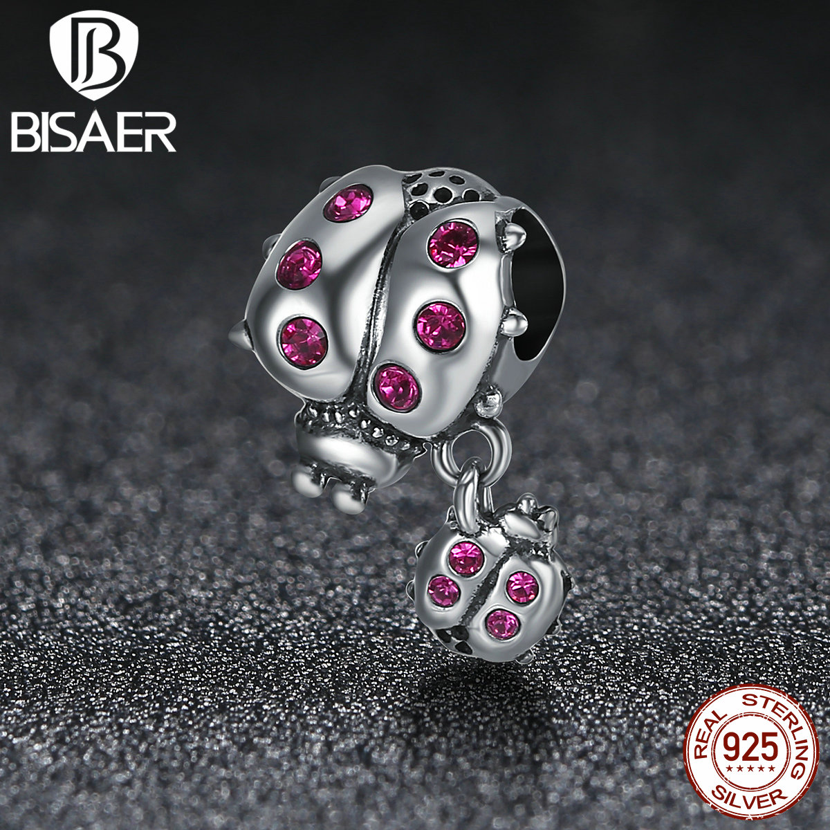 Authentique 100% 925 argent Sterling petit insecte coccinelle perles Fit breloques Original 925 Bracelet collier en argent Sterling bijoux