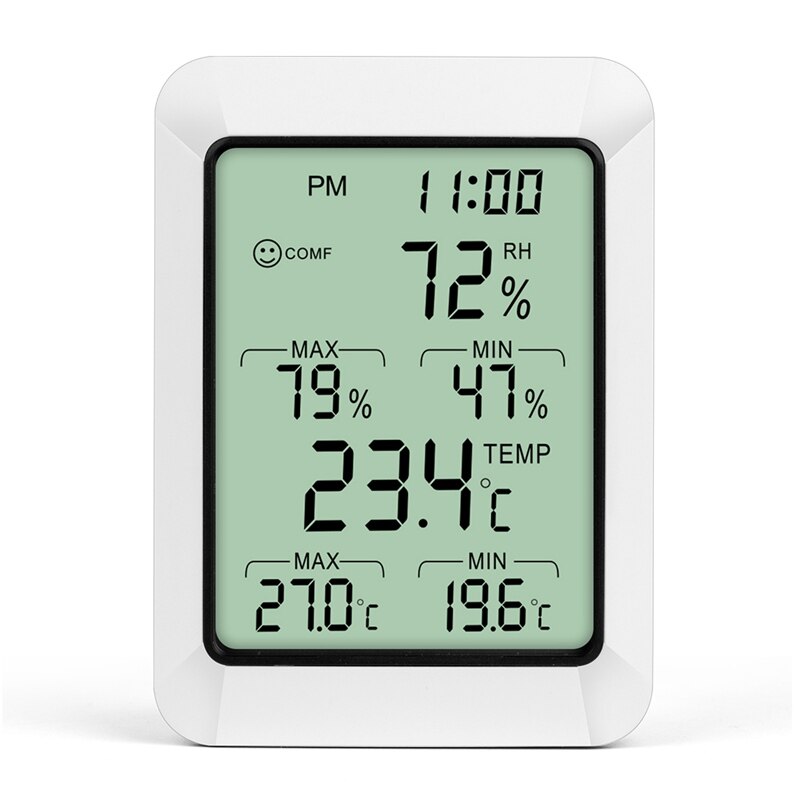 Grote Lcd Digitale Thermometer Hygrometer Wekker Max/Min Thermo-Hygrometer Thuiskantoor Indoor Temperatuur Vochtigheid Monitor