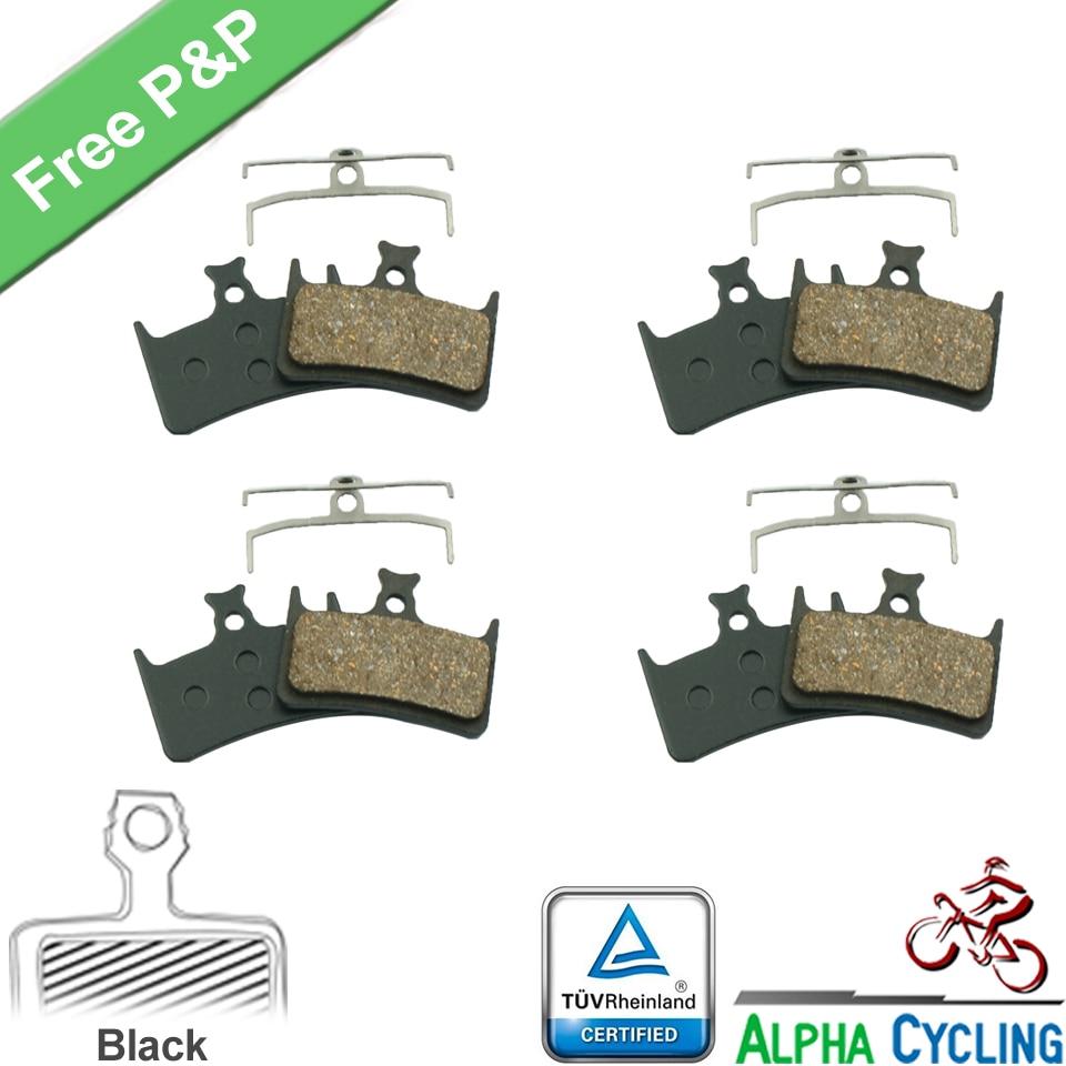 Bicycle Brake Pads for Hope Tech Evo V4 E4 Hydraulic Disc Brake, 4 Pairs, Black RESIN