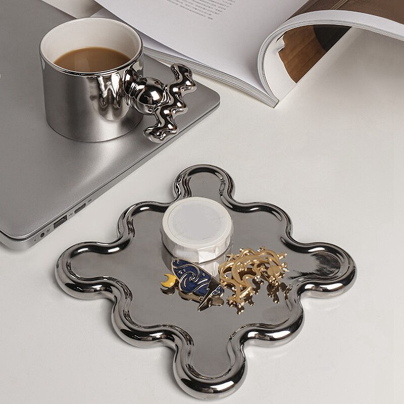 210Ml Ceramic Memphis Medieval Coffee Cup Couple Mug Frosted Ceramic Cup Coaster Box Set