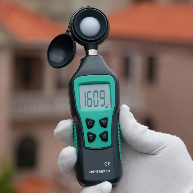 Mini luminomètre numérique tenu dans la main portatif haute précision 0-200000 LUX mètre de lumière affichage à cristaux liquides LED photomètre d'illumination large