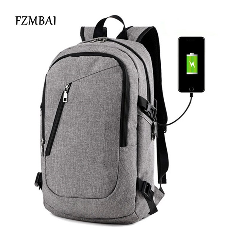 Fzmbai unisex ryggsäck för fritidsresor med usb-laddare port herr college student oxford ryggsäckar