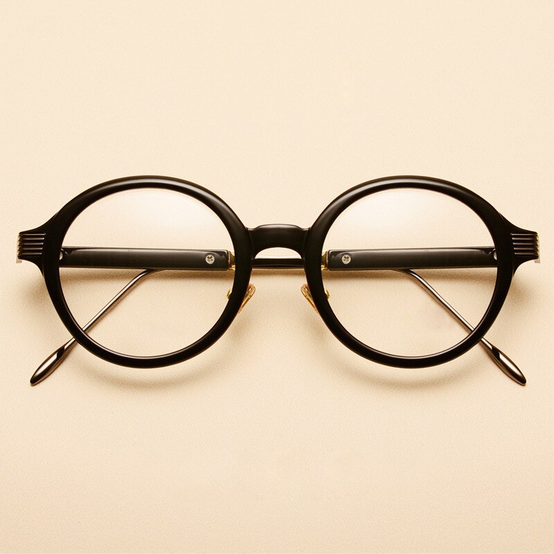 TR90 Round Glasses Frame Women Men Vintage Circle Eyeglasses Optical Myopia Prescription Eyewear Frames Clear Spectacles Oculos: Black