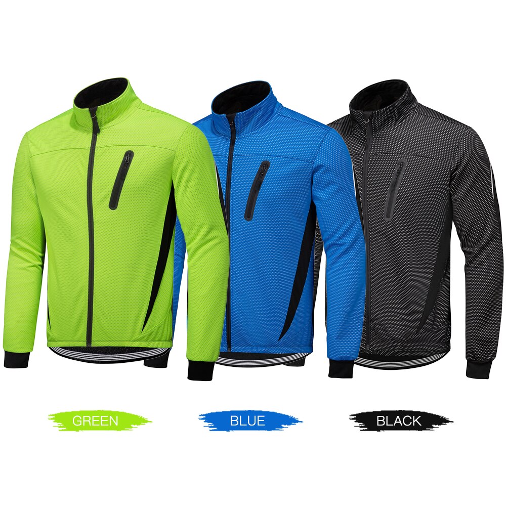 Winter Men Cycling Jacket Waterproof Windproof Thermal Fleece Jacket Coat Bicycle Running Riding Jacket