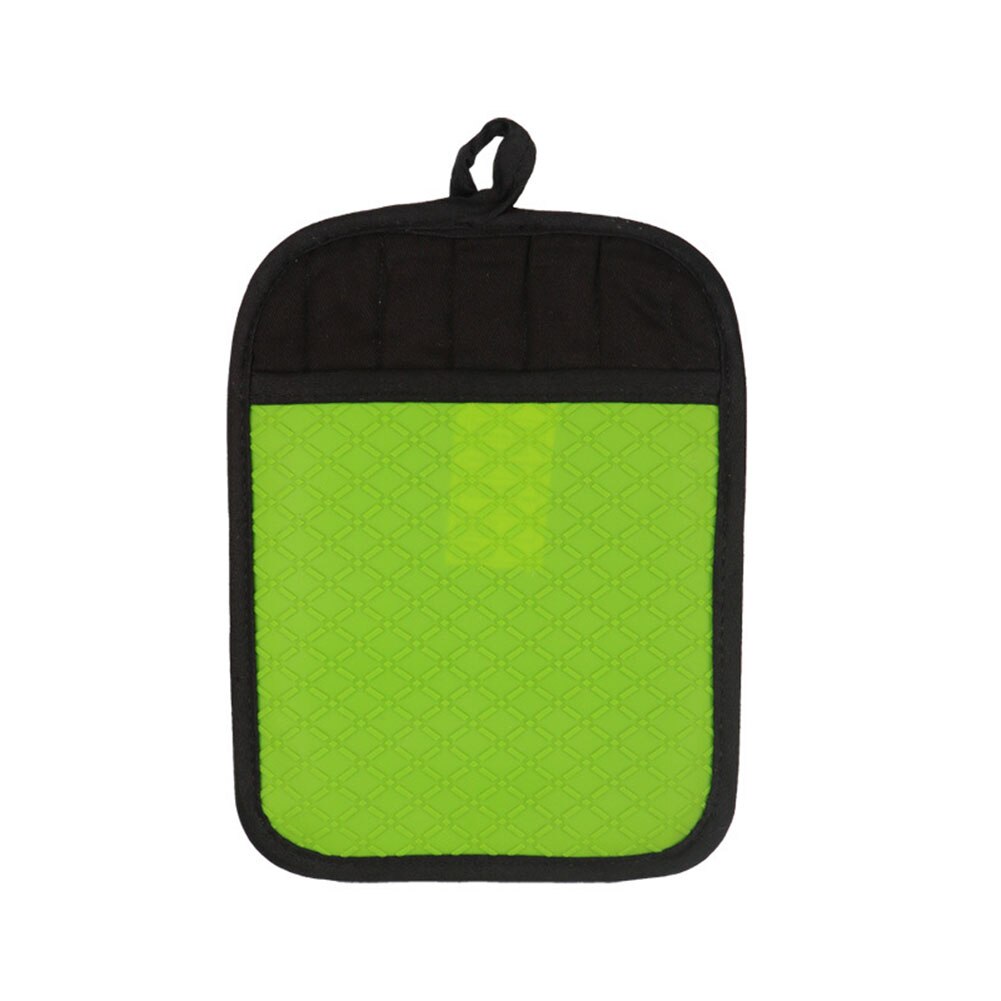 1Pc Non Slip Heat Insulated Thick Cotton Glove Mitten Pot Pad Mat Baking Tool: Green Pot Pad