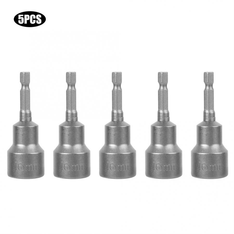 5pcs Magnetic Hex Socket Tool Steel Electric Screwdriver Magnetic Drill Bit Adapter 16mm Hand tools