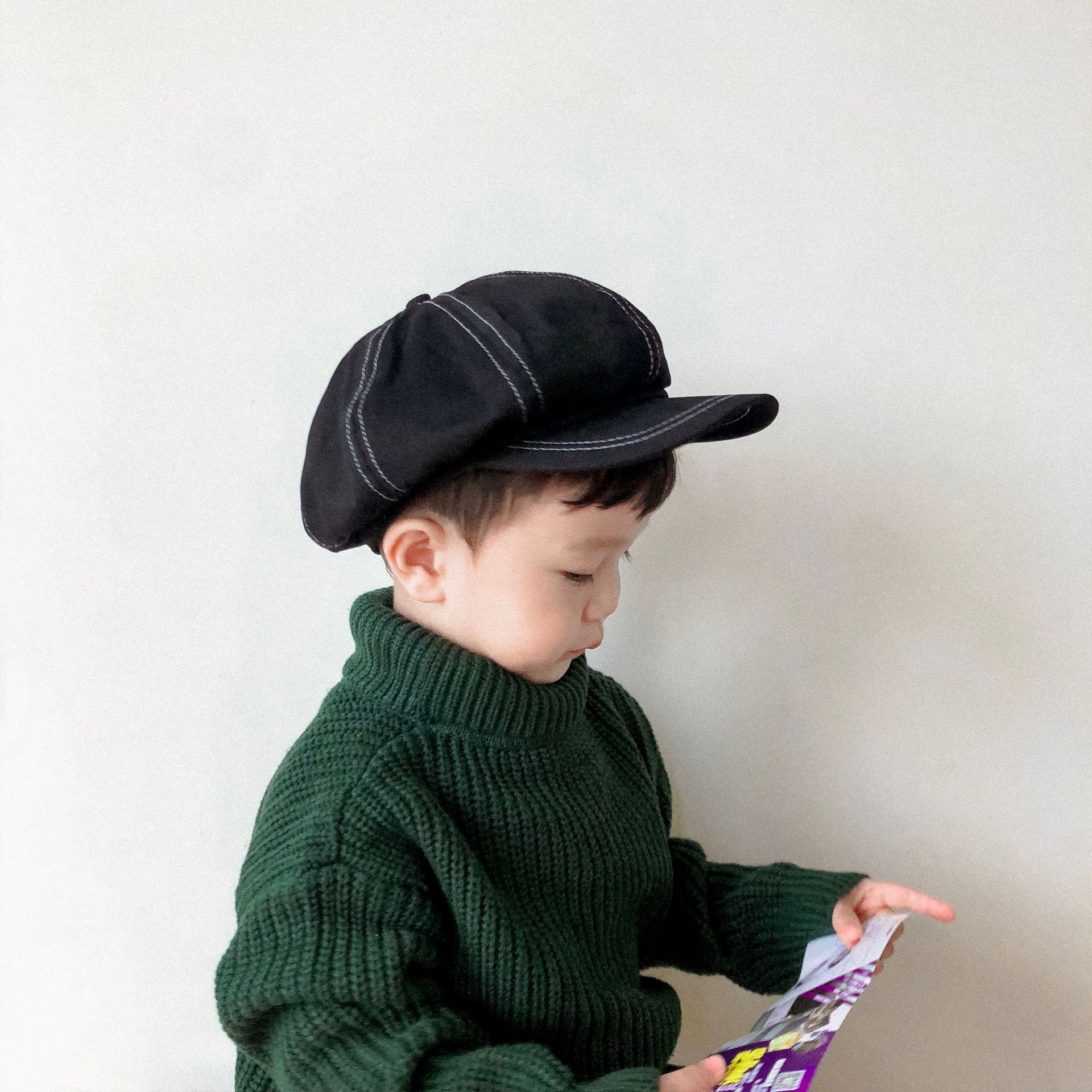 Béret Vintage pour garçon, casquette octogonale, chapeau de soleil, décontracté, à la , Style coréen, accessoires pour enfants,