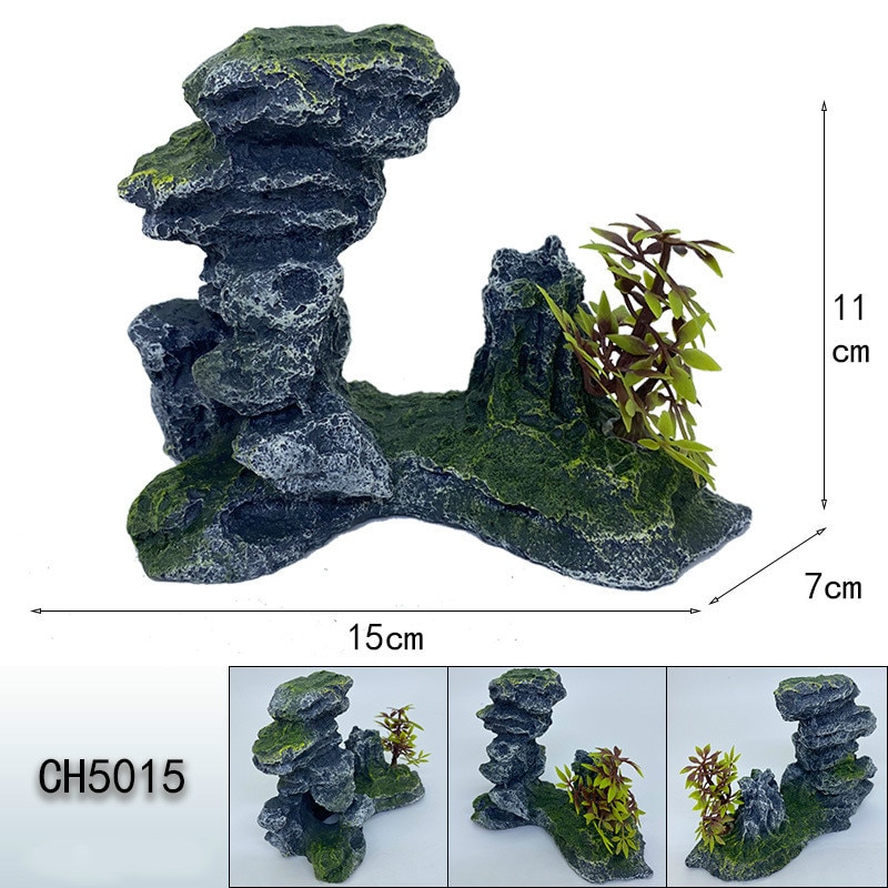 Rocas decorativas artificiales para acuario, paisajismo del tanque de peces, accesorios para acuascape, cueva de reptiles, camarones, ornamento de cueva escondite de piedra
