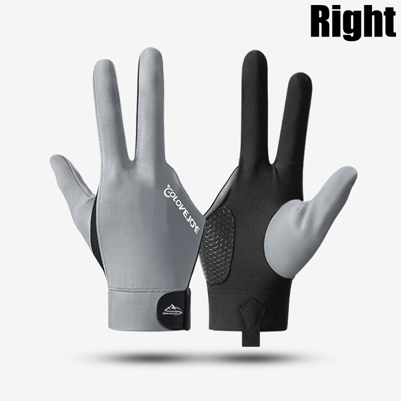 Biljarthandschoen Snooker Antislip Sporthandschoenen met drie vingers Hoogelastisch Ademend Draagbare handschoenen Biljarttrainingsaccessoires: Light Grey