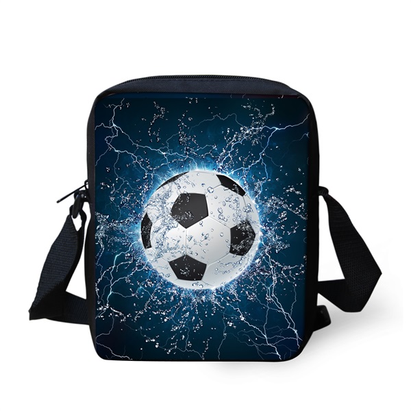 Instantarts cool 3d fire and ice voetbalprint jongens meisjes schooltassen kleuterschool student mini boekentas kinderen messenger bag: H230e