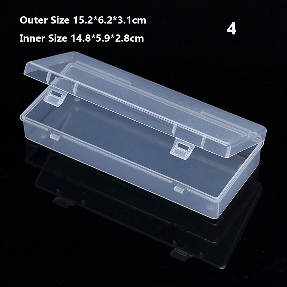 8 Maten Kleine Vierkante Clear Plastic Opbergdoos Sieraden Diamond Container Borduren Craft Bead Houder Pil Home Storage Supply: 4
