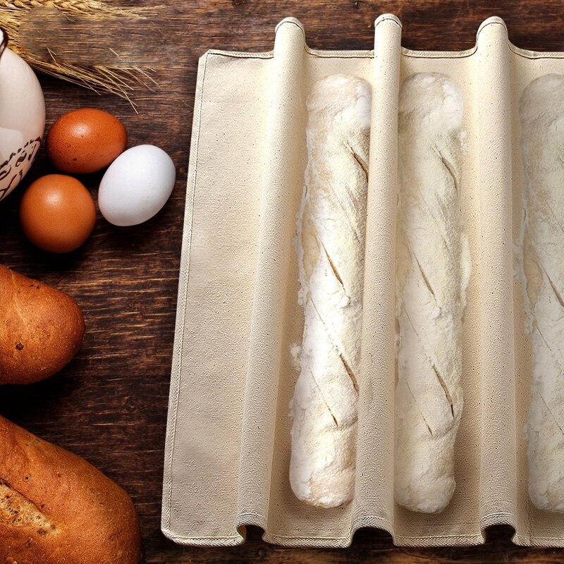 Fermented Cloth Proofing Dough Bakers Pans Proving Bread Baguette Baking Mat Pastry Kitchen Tools 45x75CM