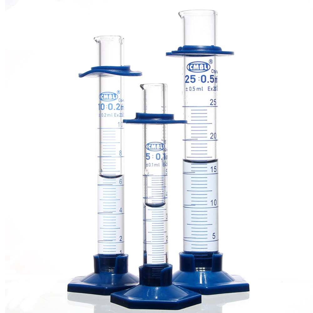 100ml målecylindre med tud og graduering med heagon base laboratorie kemi udstyr