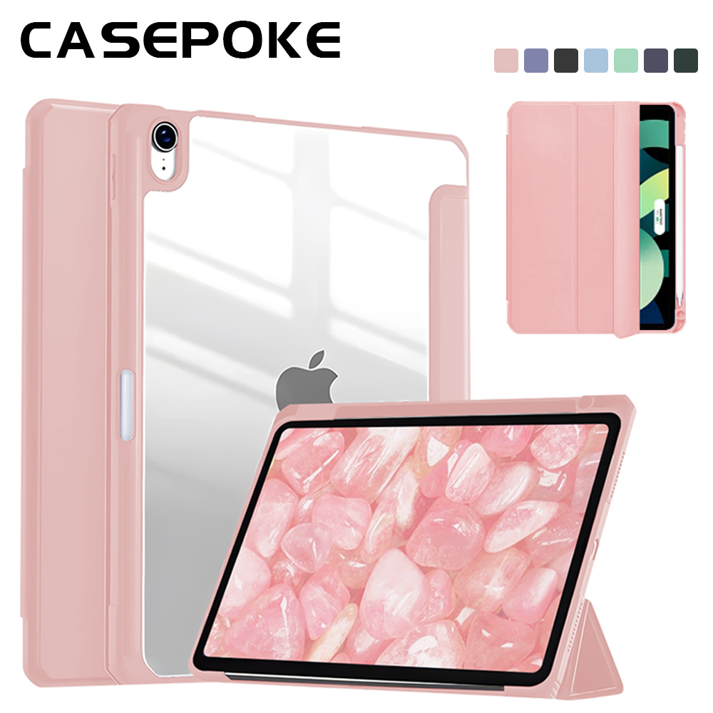 Nederlands Voor IPad 10.9 Air4 Air5 met potloodhouder Transparant geval voor IPad 5/6/7/8/9/10e Funda Mini 6 Pro 11 12.9In beschermhoes