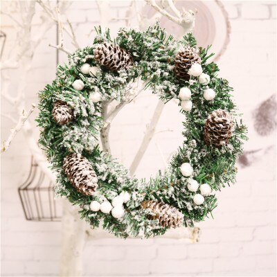 Joylove julekrans dør butiksvindue hængende juletræ dekoration vinring pvc 30cm simulering krans: Strømmer