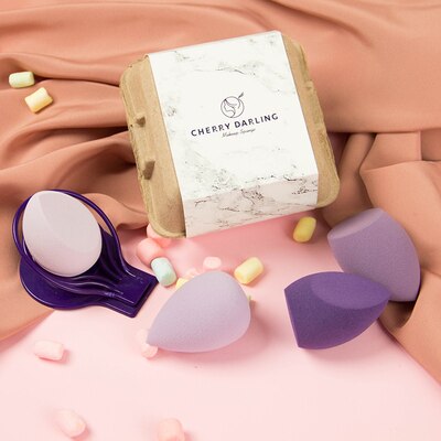 Makeup Sponge Beauty Tools Powder Puff Cosmetic Puff Blender Make Up Tools Cosmetic puff With Storage Box: 4 pcs with box