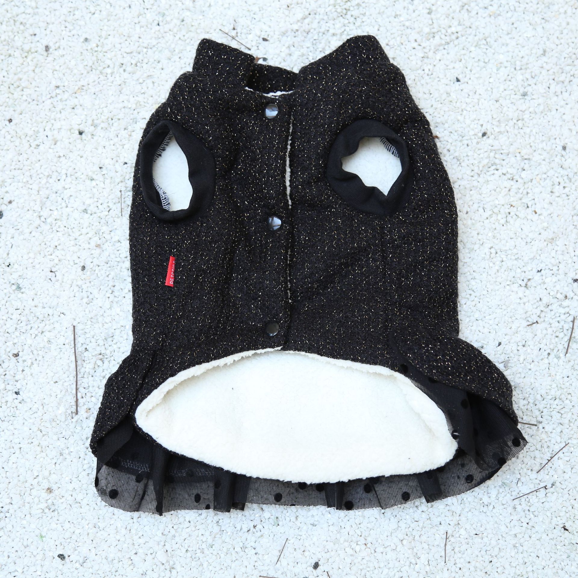 Średni gruby buldog francuski terier ubrania sukienki dla psów szczeniak zwierząt luksusowe czarne łuki zimowe przyjęcie świąteczne kot domowy kostiumy