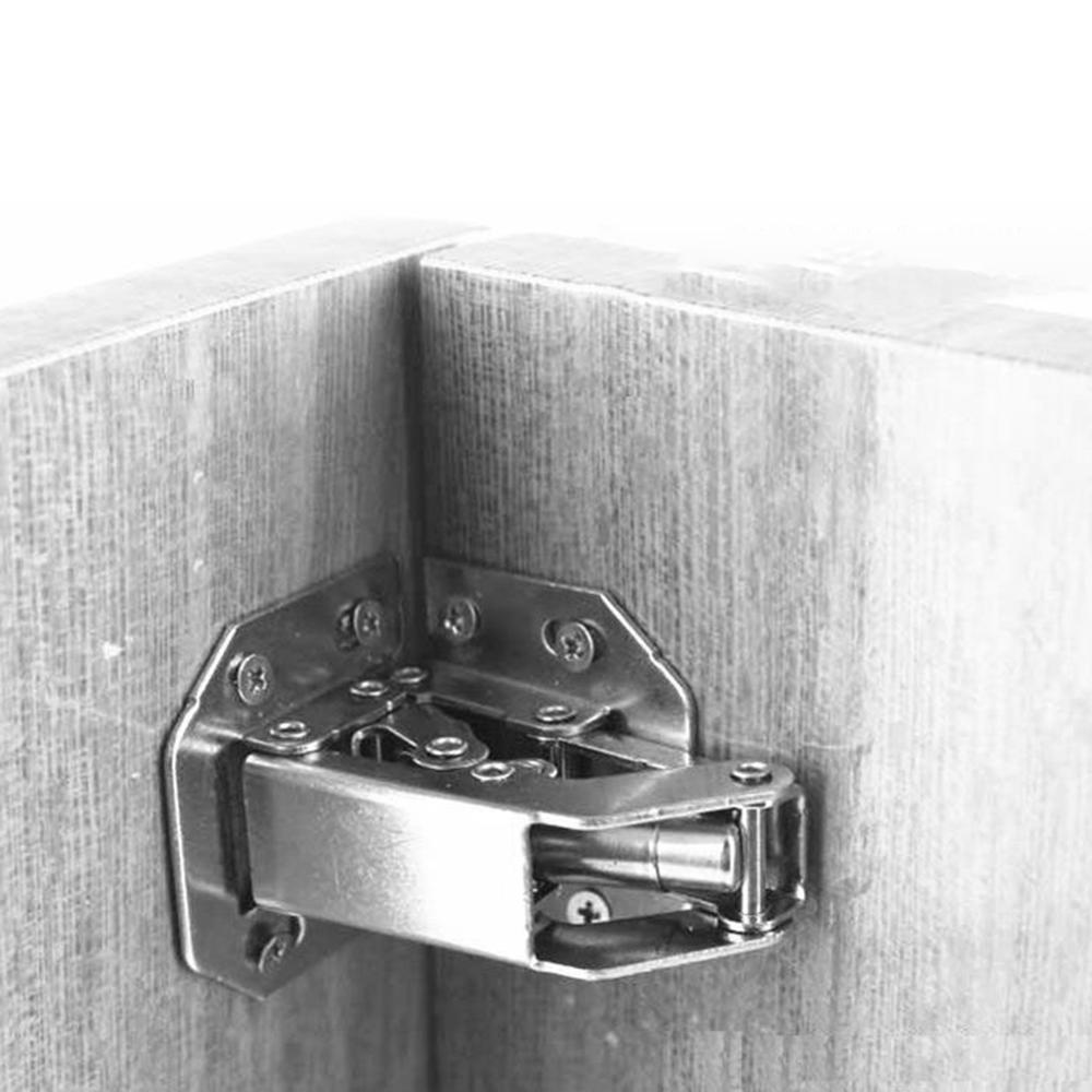 2-Pack 90 Degree Concealed Spring Hinges For Kitchen Cabinets - Easy Mount, Galvanized Metal
