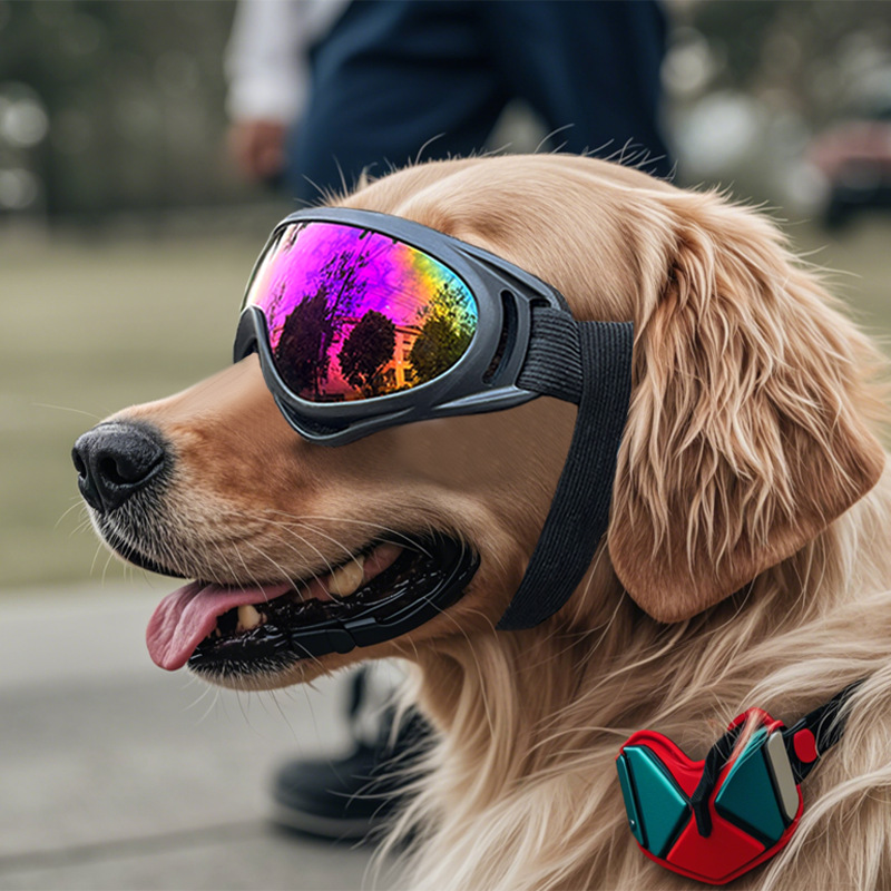 Lunettes de soleil réglables pour animaux de compagnie, Anti-UV, Protection des yeux, noires, largement utilisées, fournitures pour chiens de compagnie