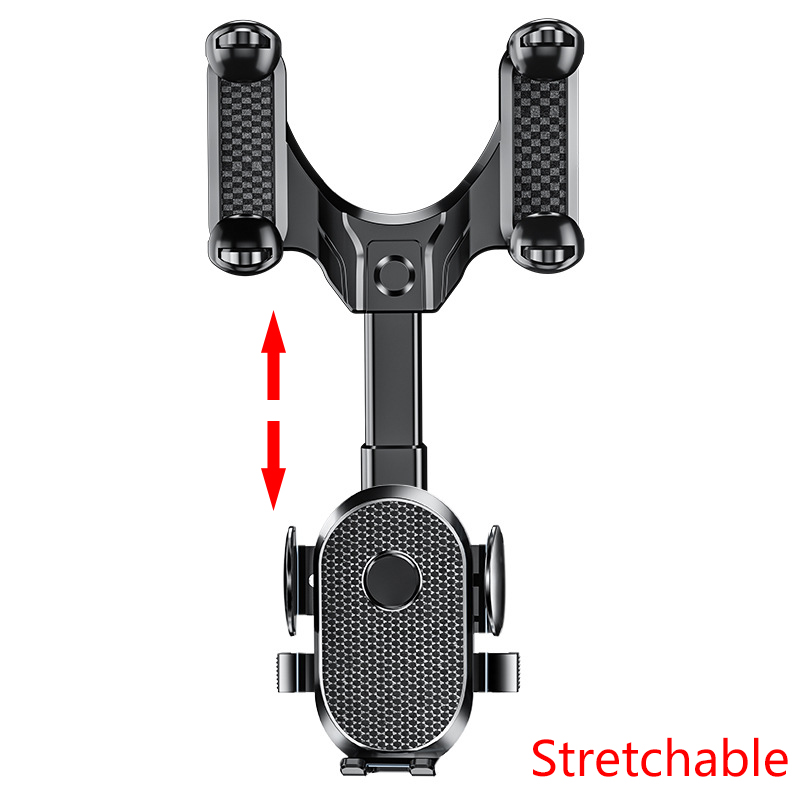 Soporte para teléfono para espejo retrovisor de coche SEAMETAL 360 ° Clip retráctil del tenedor del teléfono celular para el soporte del soporte del soporte del teléfono móvil de la ayuda GPS del teléfono: Default Title