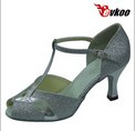 Evkoodance pu med glitter balsal dansesko til kvinder åben tå 7cm hæl tango balsal sko evkoo -283: 4