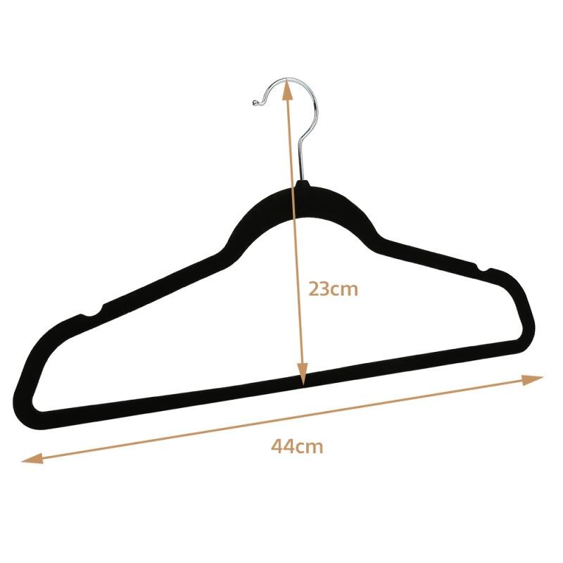 Colgador de abrigos antideslizante, ganchos de ropa de terciopelo para chaquetas, pantalones y perchas de ropa, gancho para abrigos, organizador, 44x23cm, 50 Uds.