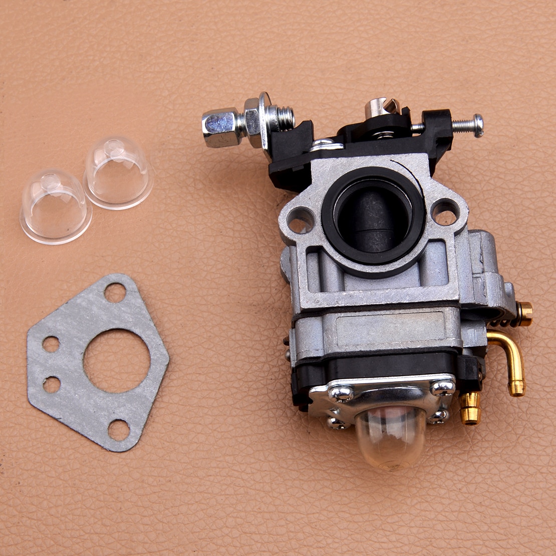 Silver Metal Carburetor Set fit for Hyundai HYBC5200 52cc 2-Stroke Petrol Grass Trimmer Brushcutter