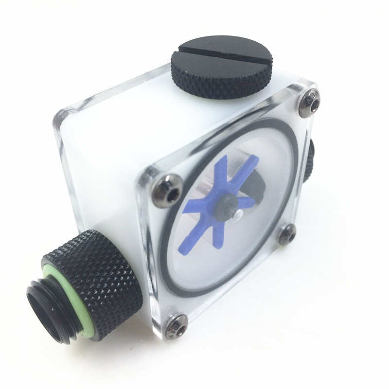 Water Cooling Flow Meter Indicator Light-emitting Computer PC Liquid Water Cooling System CPU White POM with Plug Connector