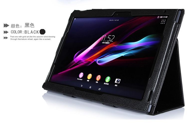 Case Voor 10.1 Inch Sony Xperia Tablet Z / Z2, filp Pu Lederen Beschermhoes Voor Sony Xperia Z1 Z2 Tablet + Film