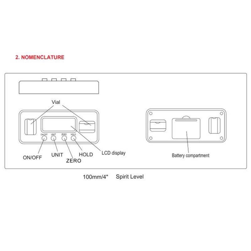 Yiwa 100mm Digital Angle Finder Inclinometer Electronic Level Box with Magnetics Angle Measuring Carpenter Tool
